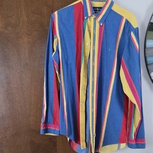 Ralph Lauren Multicolor Bright, Striped Button Down Shirt